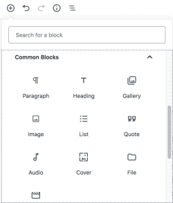 Gutenberg Common Blocks are easily added