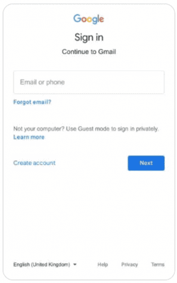 gmail.com login page screenshot