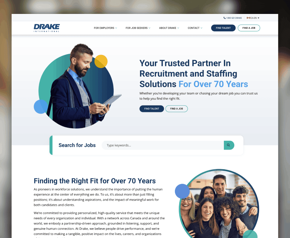 Drake International - Toronto Web Designer Project