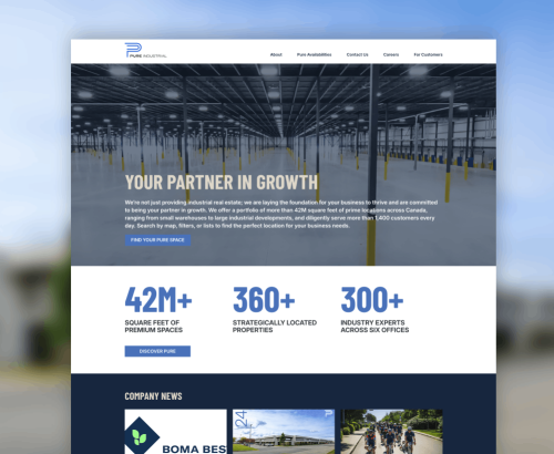 Pure Industrial - Toronto Web Designer Project